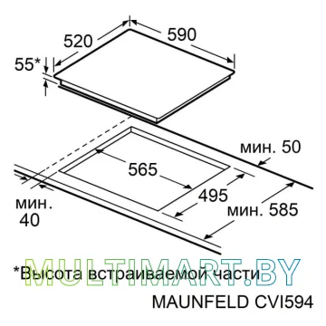 Индукционная варочная панель MAUNFELD CVI594SF2BK Inverter картинка 6